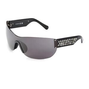 Swarovski rimless crystal wrap black shield y2k sunglasses lk new w case eyewear